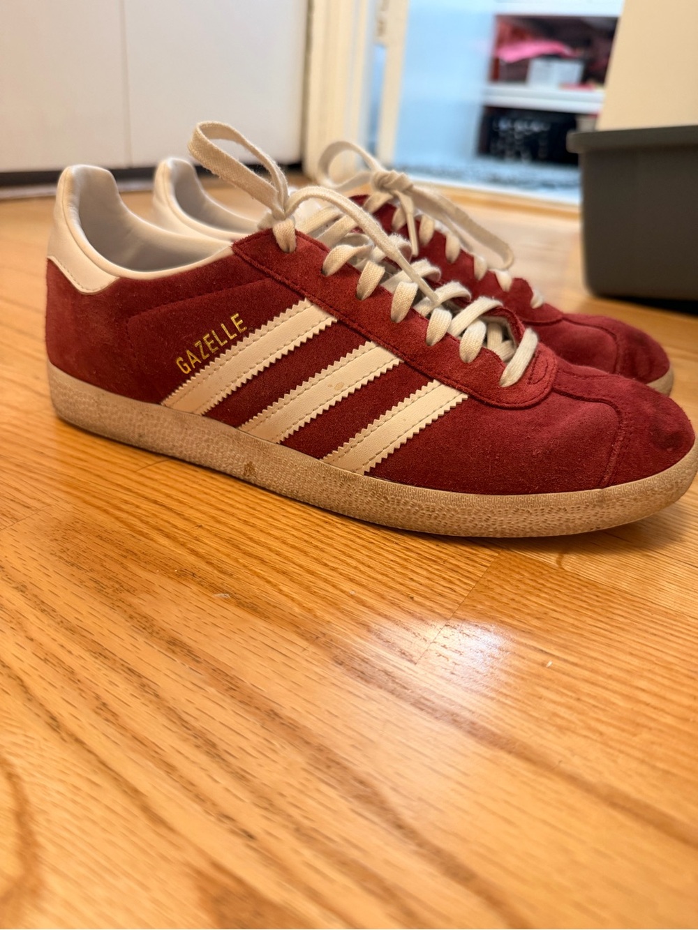 Adidas Gazelle Men's Suede Sneakers - Burgundy/White